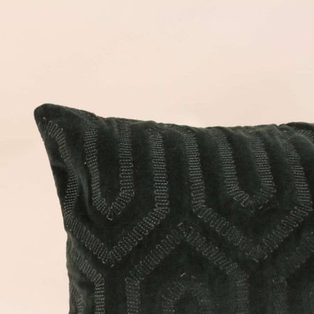 Coussin géométrique vert en coton 30x50 cm | Hashtag Déco