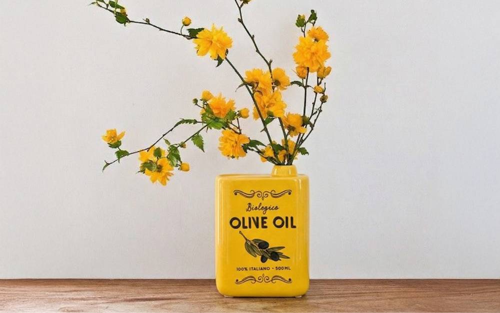 vase huile d'oliver jaune