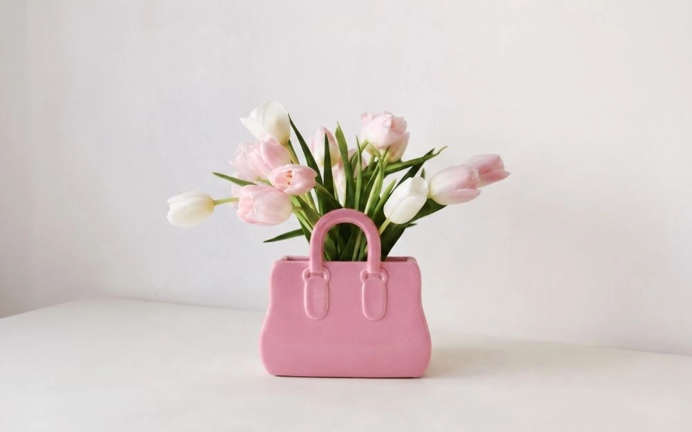 Vase sac à main en céramique, H25cm