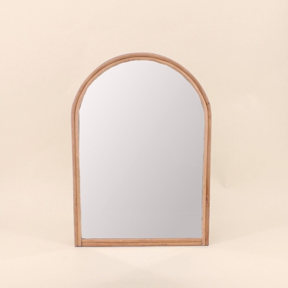 Miroir forme d'arche contour rotin