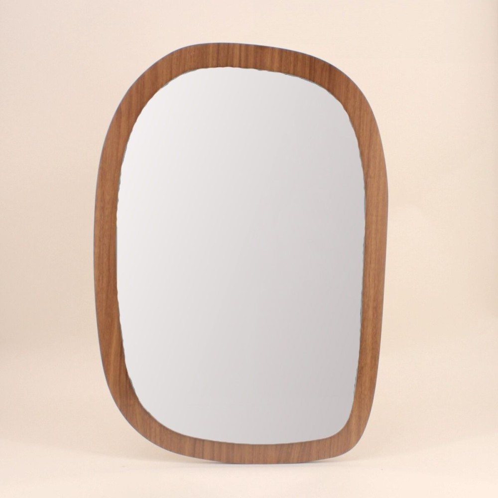 Miroir organique contour bois